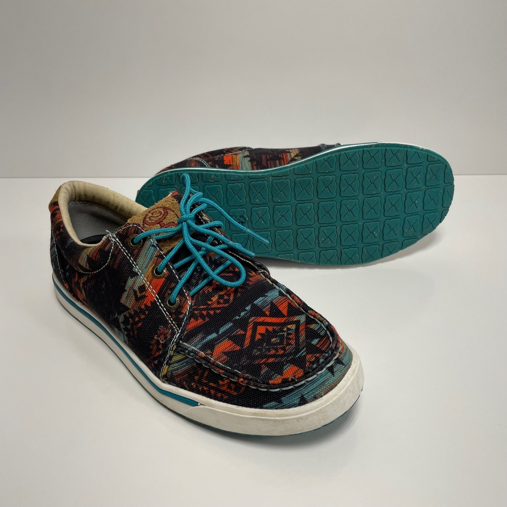 Twisted X Hooey Loper Midnight Aztec Canvas Shoes Western Boho Sneakers Size 8.5